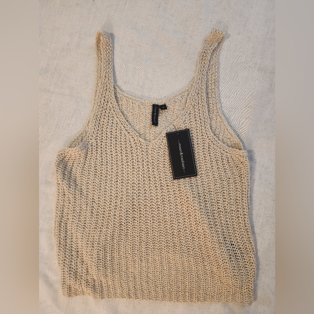 NWT Moon & Madison Cream Knit Tank Top